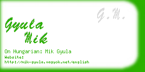 gyula mik business card